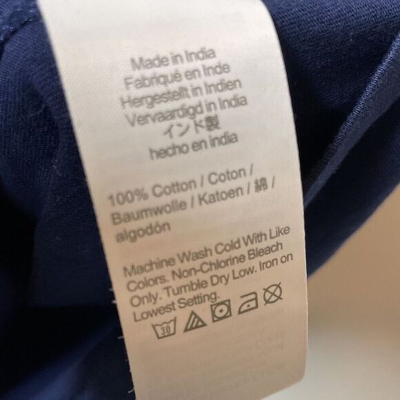 J.CREW Bow Back Top Women Medium Navy Blue 100% Cotton Loose Fit BQ131 - Picture 9 of 11